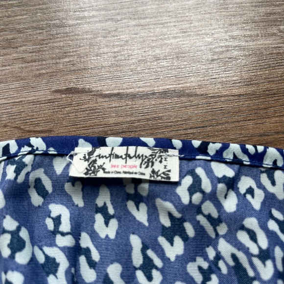 Free People All My Love Blue Cheetah Wrap Slip Mini Dress M - Picture 4 of 4